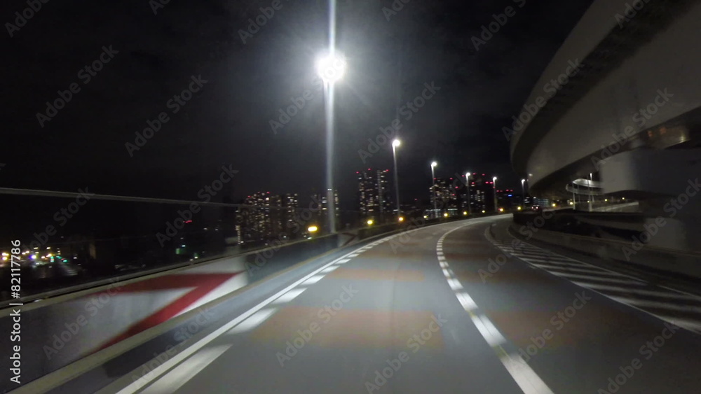 Night drive through Tokyo Metropolitan Freeway. Night drive through Tokyo Metropolitan Freeway.