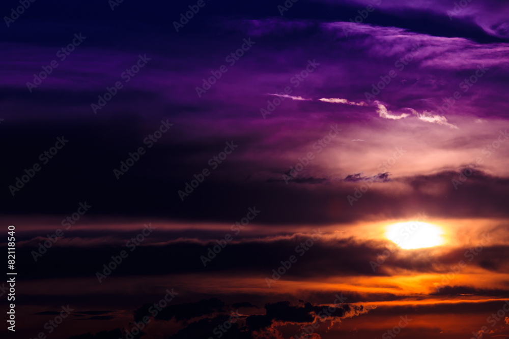 Fototapeta premium Dramatic sky. Dramatic sunset