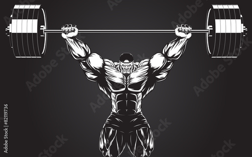 Bodybuilder with a barbell