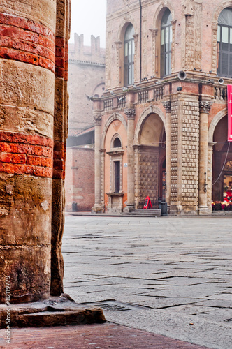 Castle column architecture detail Bologna Italy photo