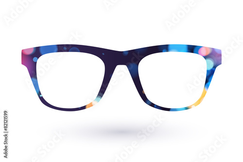 Colorful glasses frame icon simbol.