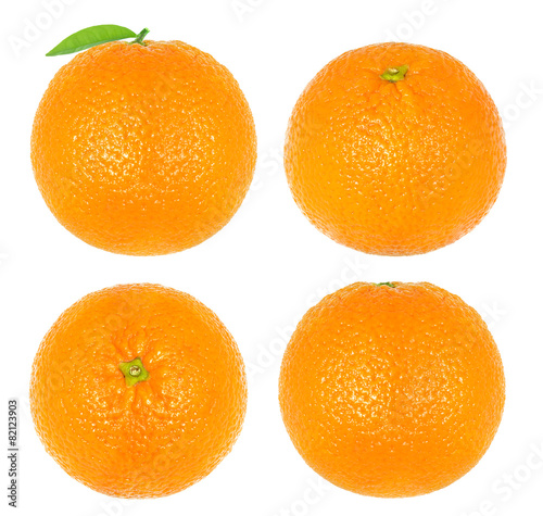 Collage oranges isolated
