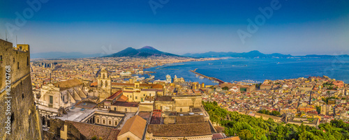 Naples sunset panorama, Campania, Italy photo