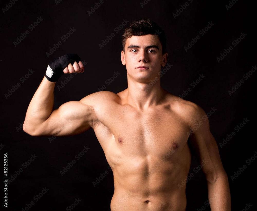 Male model. Kickboxing.
