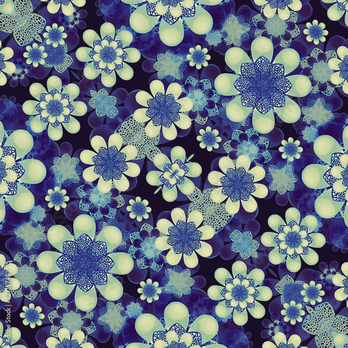 Modern Geometric Floral Pattern Collage photo