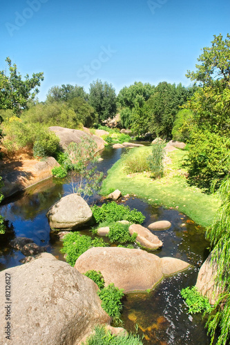 Boulders on mountain river