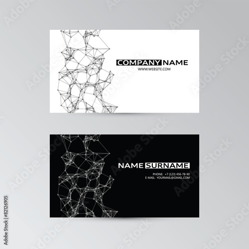 Template of business cards with abstract elements