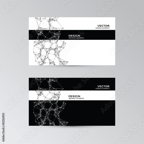 Template of business cards with abstract elements