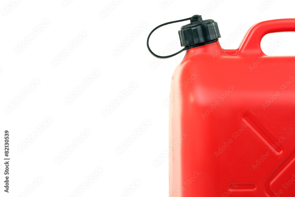 Obraz premium red canister of gasoline in isolation