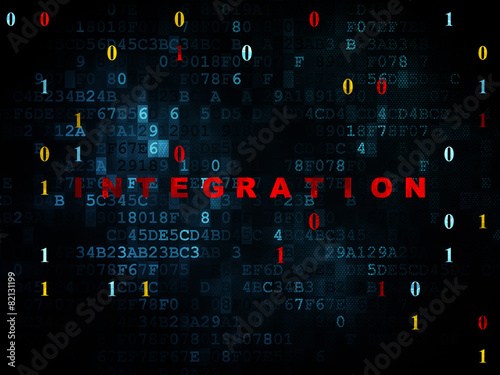 Business concept: Integration on Digital background