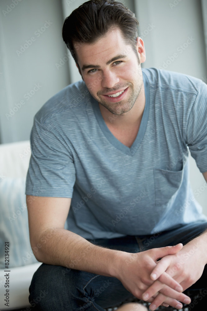 Caucasian man smiling Caucasian man smiling