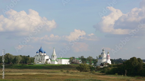 Beautiful view of the Suzdal Kremlin and Ilyinsky church. Russia