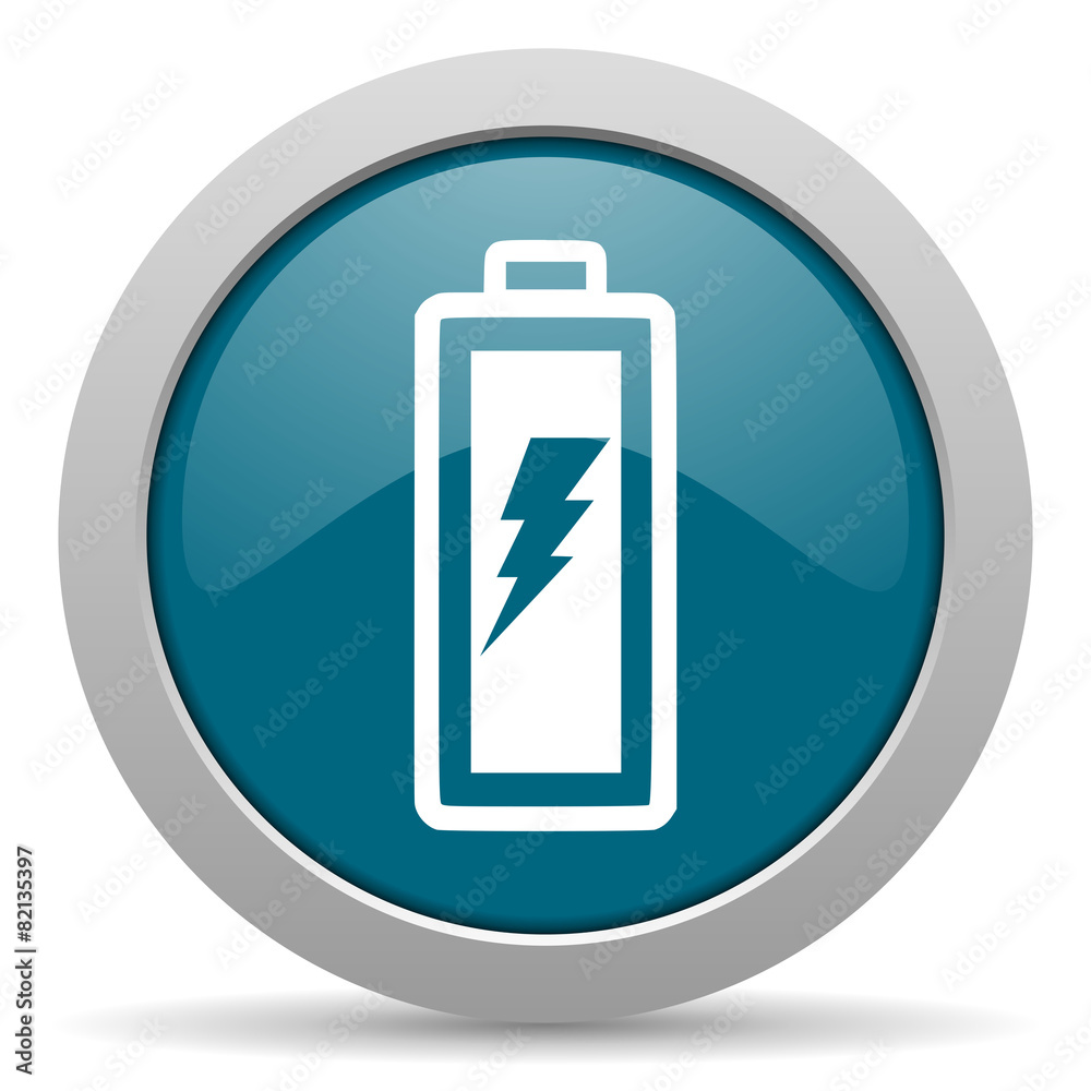 battery blue glossy web icon battery blue glossy web icon