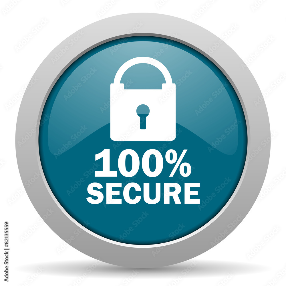 secure blue glossy web icon secure blue glossy web icon