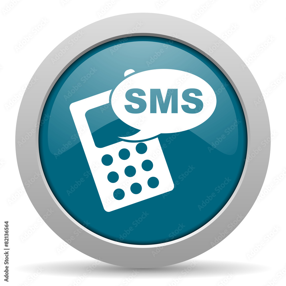 sms blue glossy web icon sms blue glossy web icon