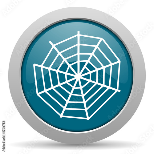 spider web blue glossy web icon