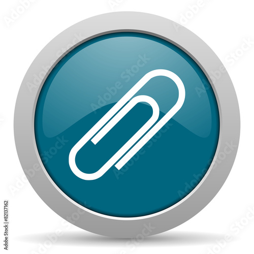 Free Download paperclip blue glossy web icon - GFXLoad