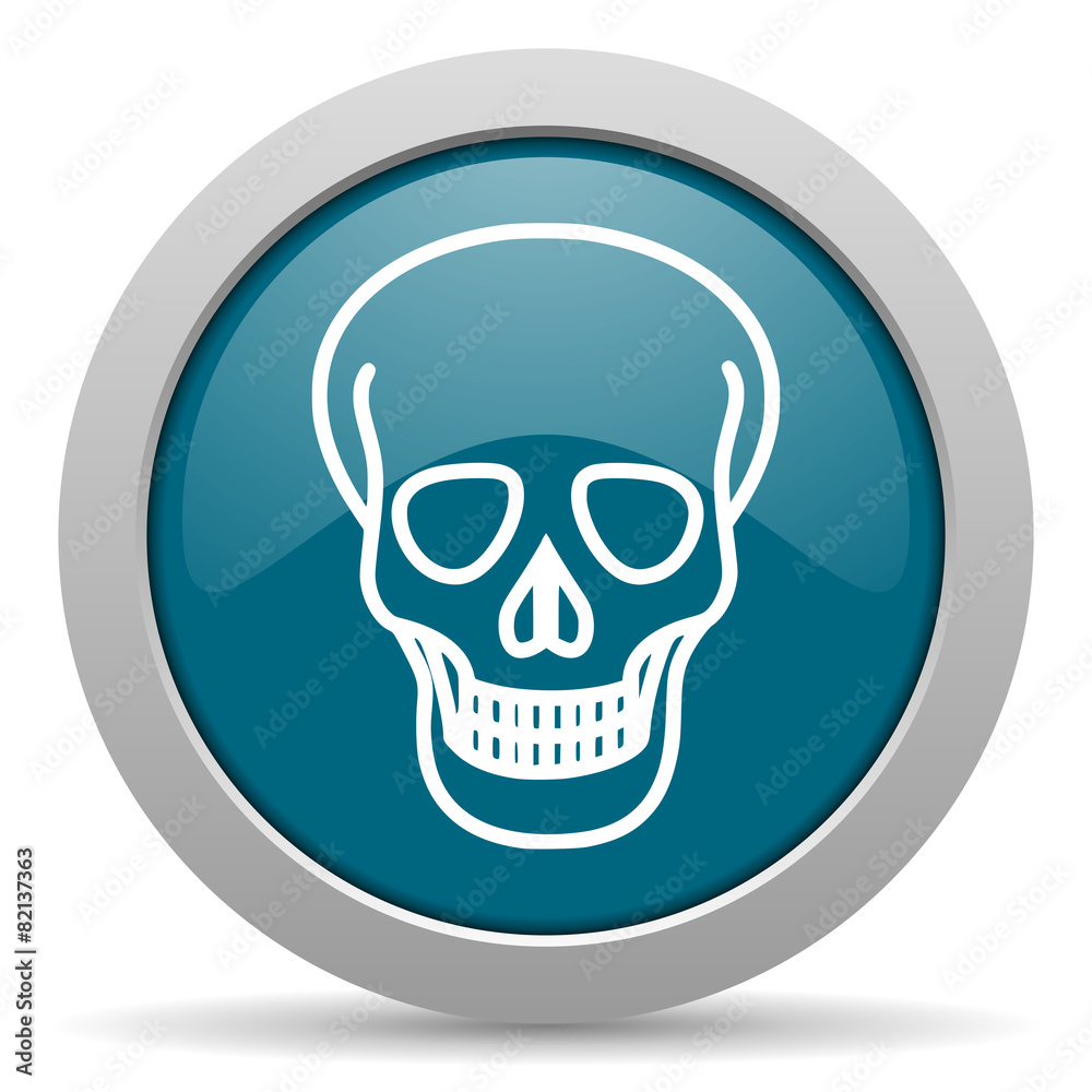 Fototapeta premium skull blue glossy web icon