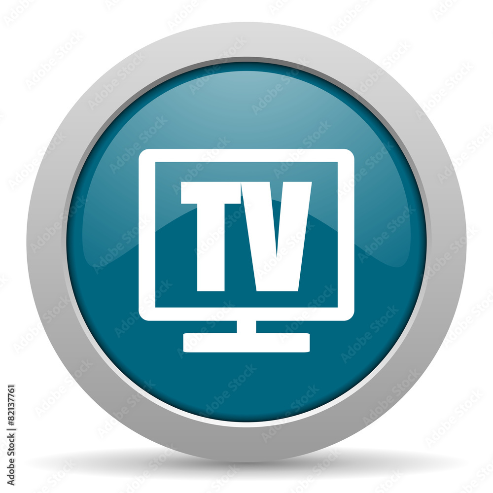 tv blue glossy web icon tv blue glossy web icon