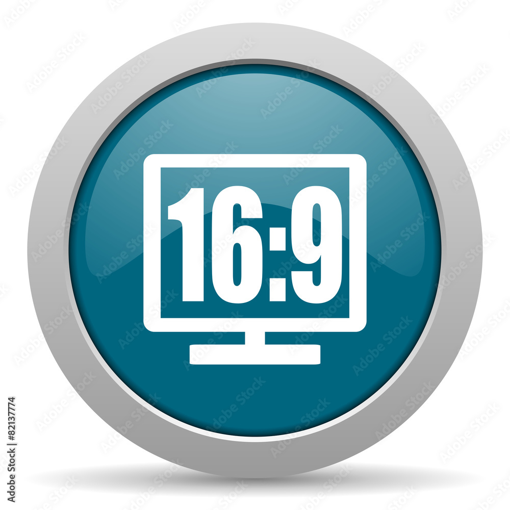 16 9 display blue glossy web icon 16 9 display blue glossy web icon
