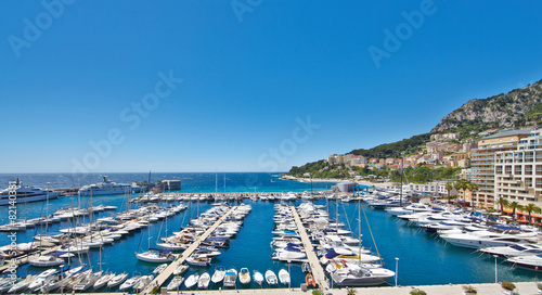 05.29.2013, Monaco, CapDail: Bay boat, sailing yachts, calm wate
