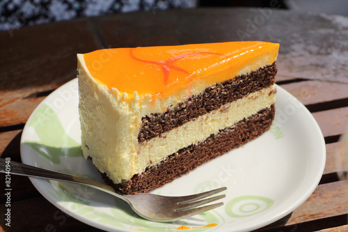 Orange cake slice