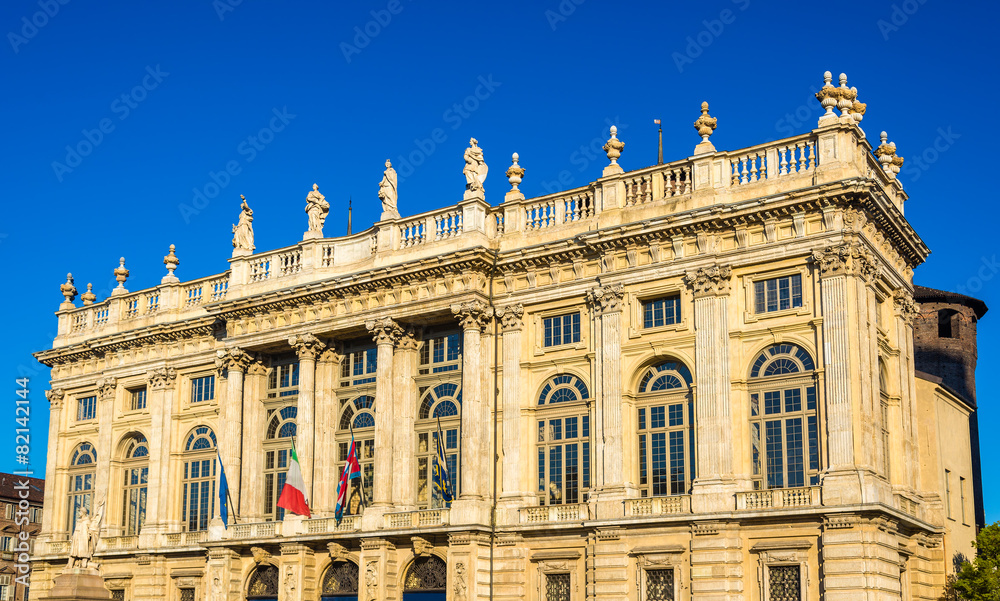 Facade of the Palazzo Madama in Turin - Italy