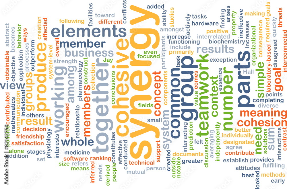 Synergy wordcloud concept illustration