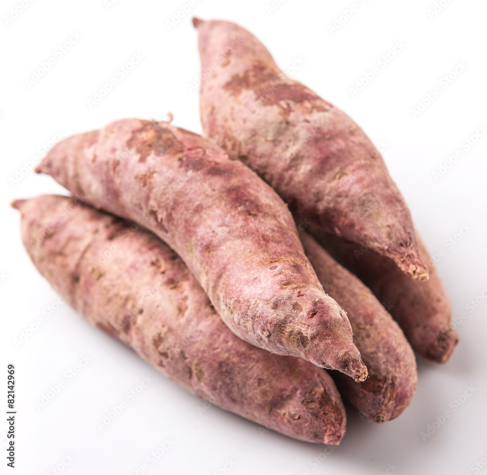 Japanese sweet potato over white background Japanese sweet potato over white background
