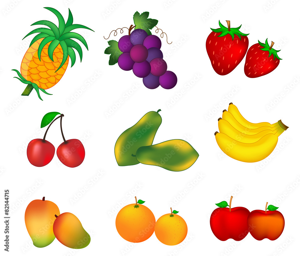 Fruits isolated on white Fruits isolated on white