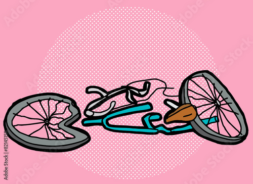 Crushed Bike Over Pink