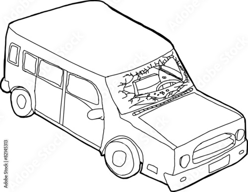 Outline of Vandalized Windshield