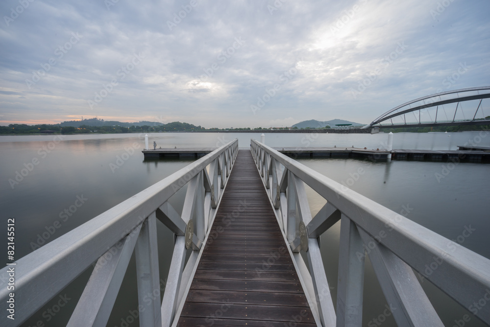 Fototapeta premium Jetty At Pedestrian Bridge, Putrajaya