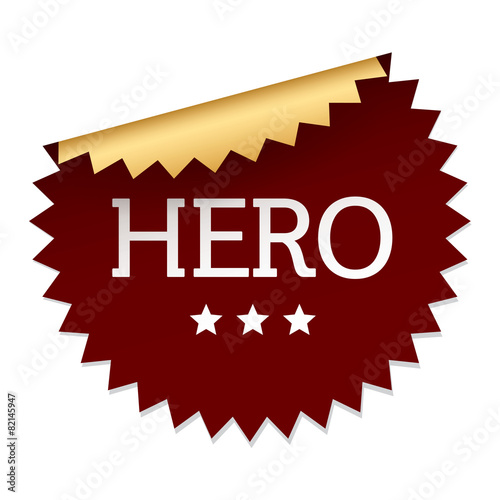 HERO color vector sticker
