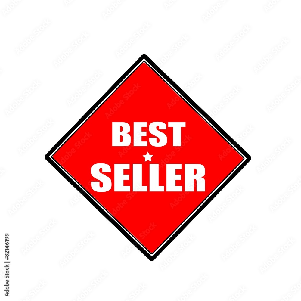Best seller white stamp text on red background Best seller white stamp text on red background