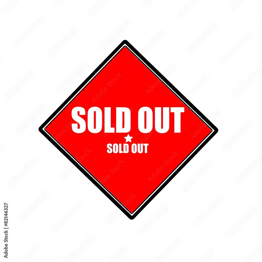 Sold out white stamp text on red background Sold out white stamp text on red background