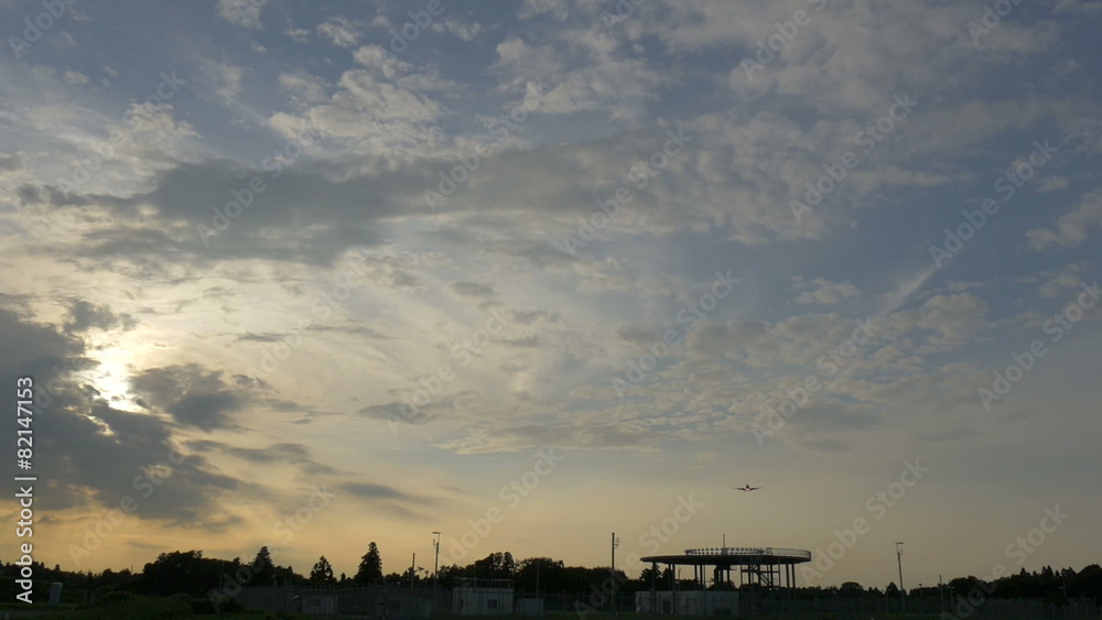 Sunset landing view at Narita airport. Sunset landing view at Narita airport.