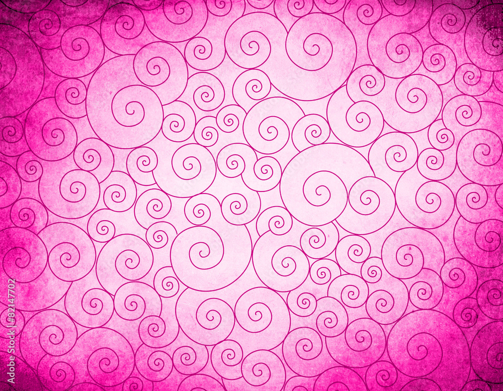 Abstract pink background with curls