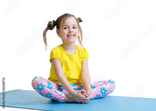 child girl does gymnastics ...