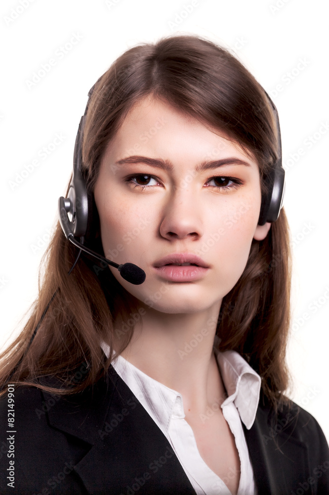 Call Center support phone operator in headset – Stock Image Call Center support phone operator in headset – Stock Image