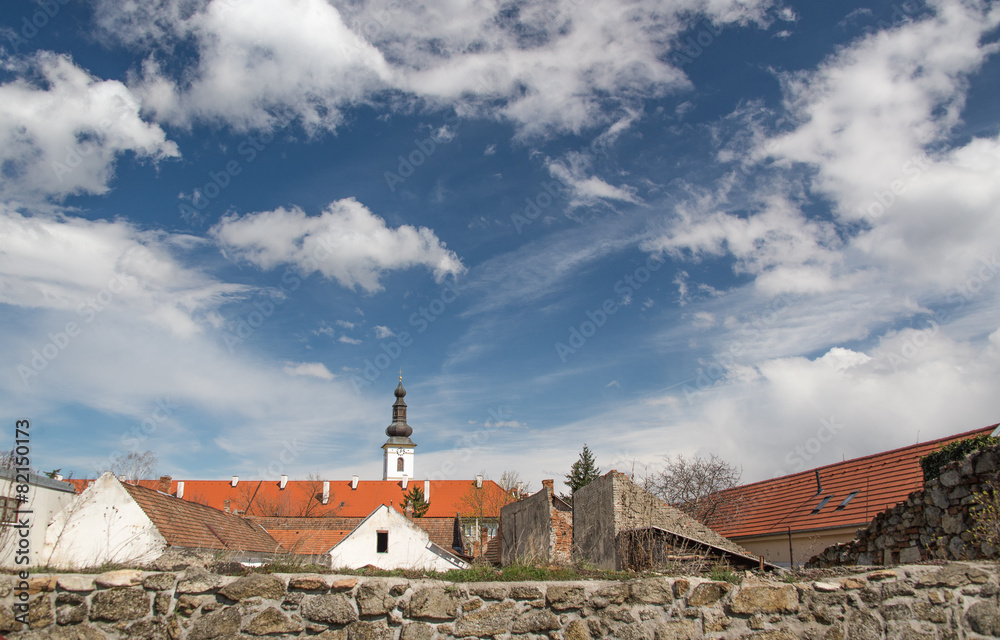 Old city panorama in Pezinok