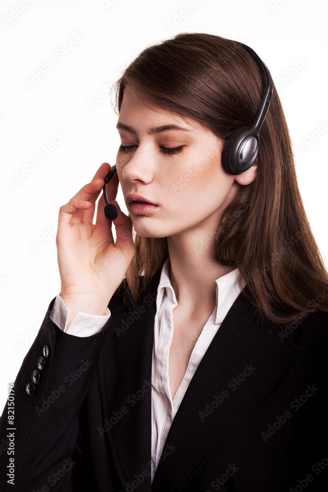 Call Center support phone operator in headset – Stock Image Call Center support phone operator in headset – Stock Image