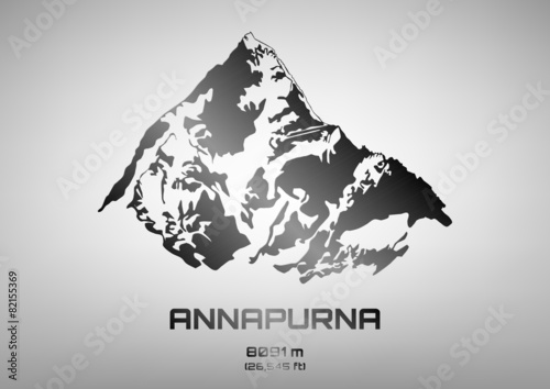 Outline vector illustration of steel Mt. Annapurna photo