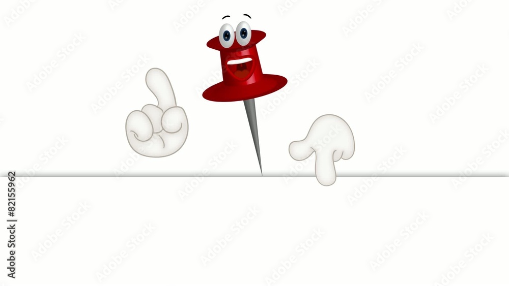 Funny corkboard pin cartoon illustration Funny corkboard pin cartoon illustration