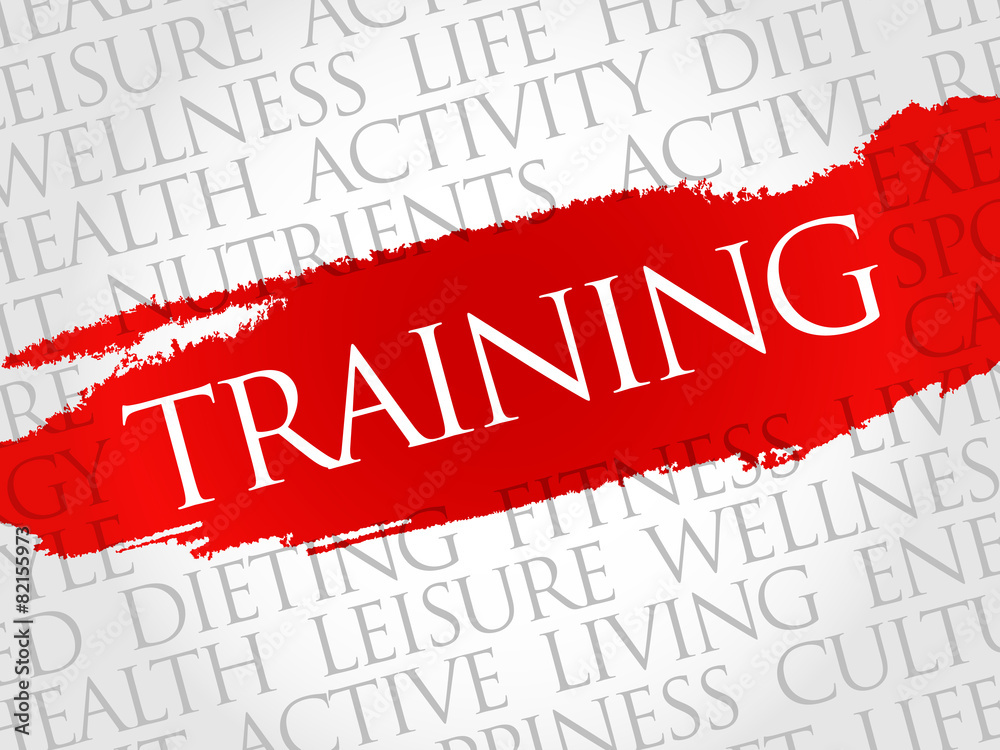 TRAINING word cloud, fitness, sport, health concept TRAINING word cloud, fitness, sport, health concept