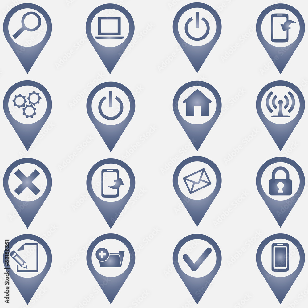 set of computer icons set of computer icons