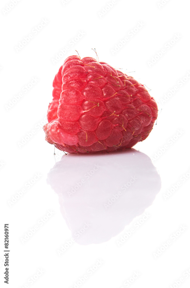 Raspberry fruit over white background Raspberry fruit over white background