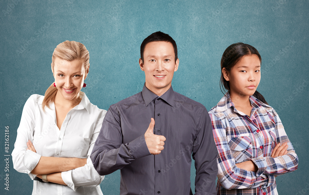 Asian team and Business Woman and Man Asian team and Business Woman and Man