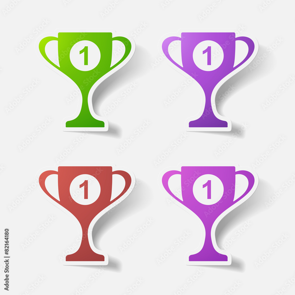 Paper clipped sticker: sports cup Paper clipped sticker: sports cup