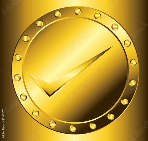 Golden Right Symbol Coin
